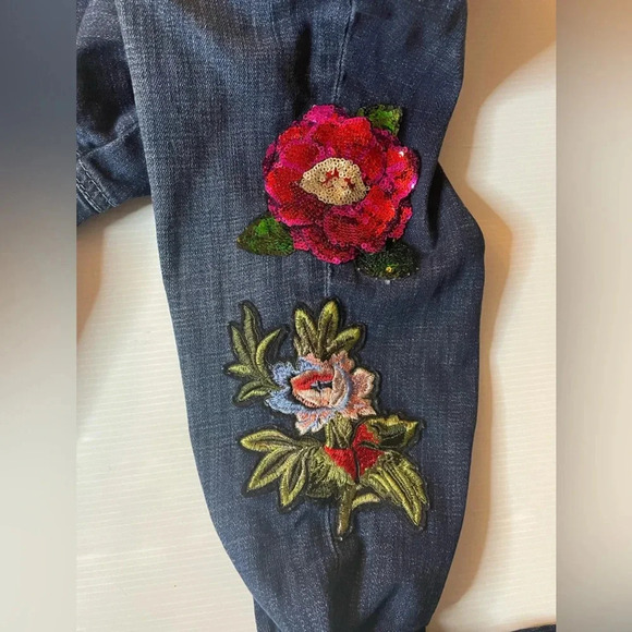 Laurie Felt Classic Denim Embellish Boyfriend Jeans Brushed Sapphire SZ 10 - Picture 9 of 10